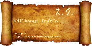 Kákonyi Irén névjegykártya
