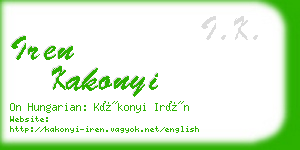 iren kakonyi business card